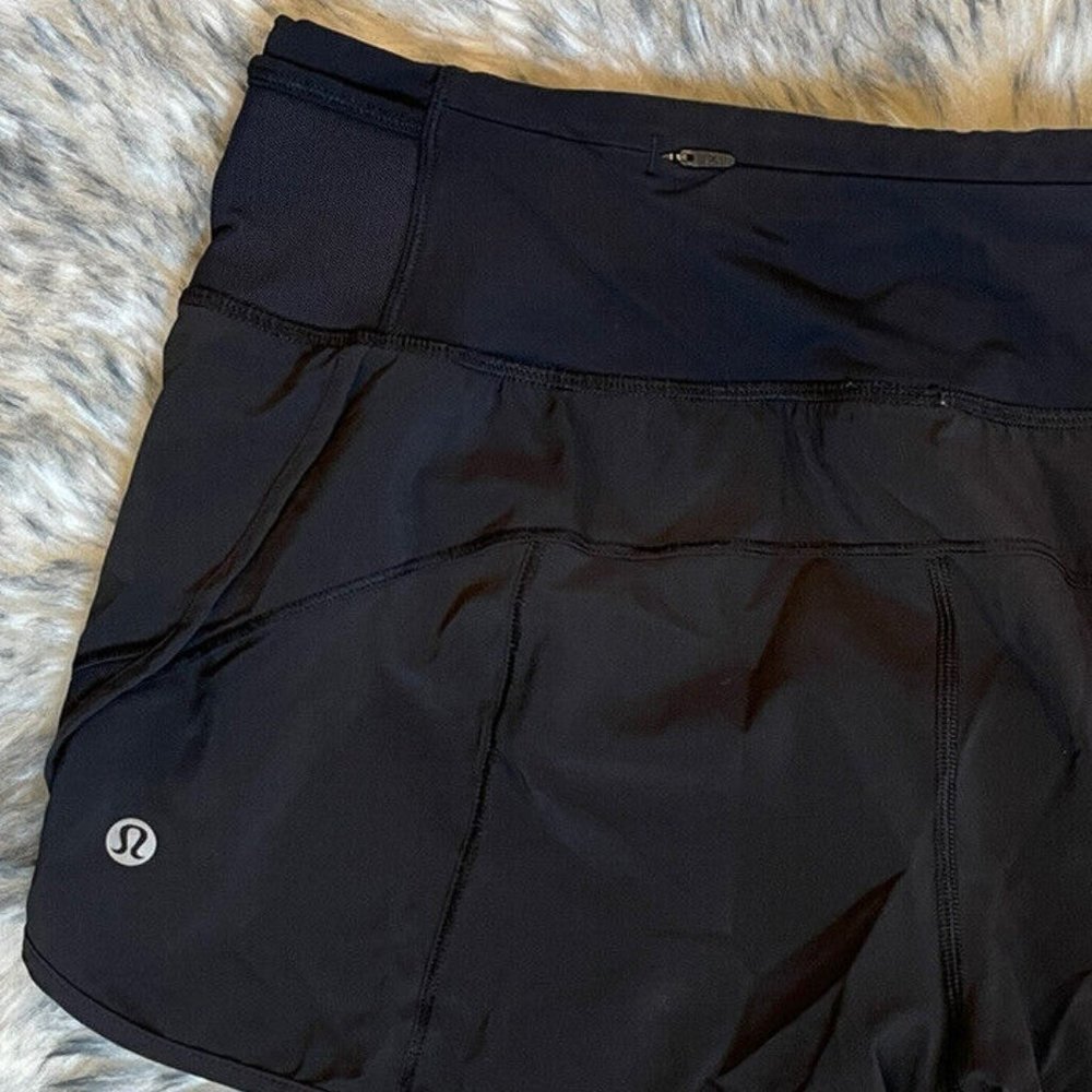 Lululemon Mesh Over Miles Short Women's Size 6 Black 3" Mid Rise